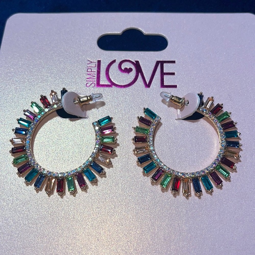 Simply Love hoop embellished earrings